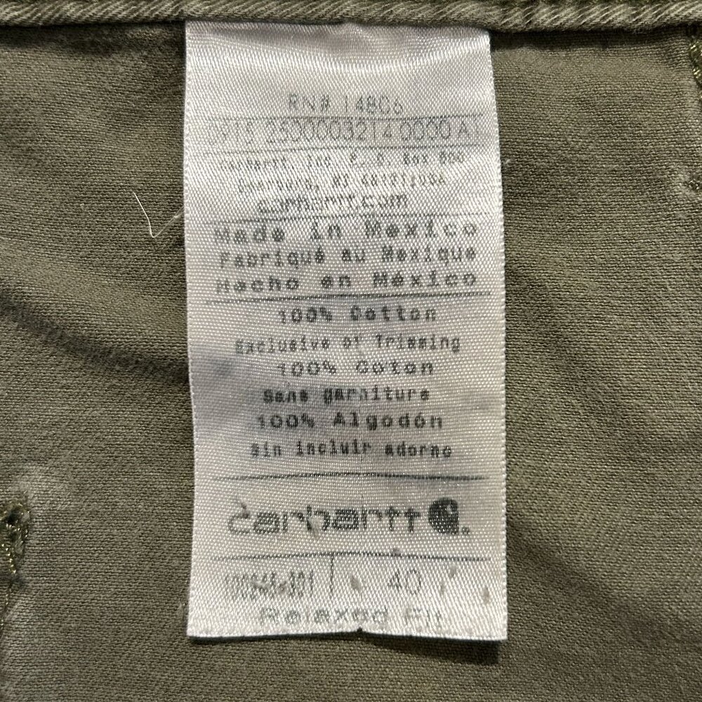 Carhartt Mens 40 Washed Twill Work Cargo Shorts Relaxed Fit Green Workwear - Picture 6 of 9